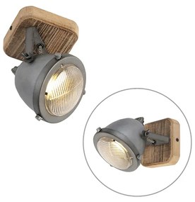 Spotlight inteligent din oțel cu lemn, inclusiv WiFi GU10 reglabil - Emado
