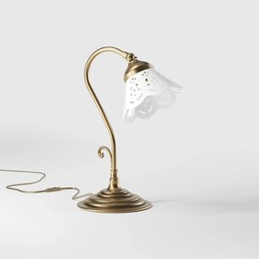 Lampa de masa din alama si abajur ceramic Zefira