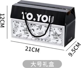 Set 2 căni din ceramică, „TO YOU” alb-negru, în cutie cadou premium, 310 ml, eCarla, KB11