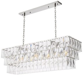 Lustra suspendata design LUX Amazone Rectangular, nickel 115384 HZ