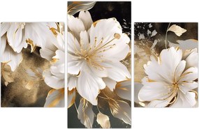 Tablou - Flori în aur (90x60 cm)