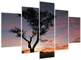 Tablou - Copac și nuanțe roșiatice (150x105 cm)