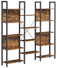 Biblioteca TAYLOR 14 rafturi 166x158 cm, rustic maro