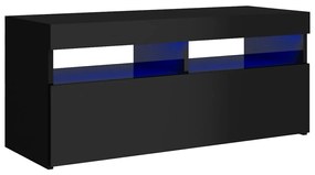 Comoda TV cu lumini LED, negru extralucios, 90x35x40 cm 1, negru foarte lucios, 90 x 35 x 40 cm
