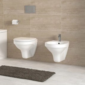 Set vas wc suspendat cu capac duroplast si bideu, Cersanit Terra