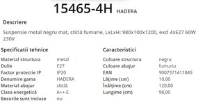 Lustra suspendata design modern HADERA 15465-4H GL