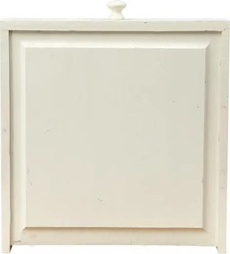 Masa fixa, L120 80 H80 cm, cu sertar, lemn masiv alb antichizat