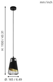 Eglo 49447 - Lustră pe cablu AUSTELL 1xE27/60W/230V