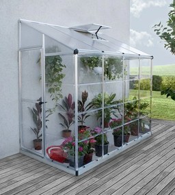 Seră de grădină mică de montat pe perete Lean To Hybrid 1,24 x 2,44 m Palram - Canopia argint