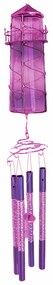 Clopotei de vant cu 4 tuburi Lighthouse, Metal, 60cm