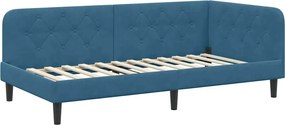 vidaXL Cadru de pat colțar albastru 100 x 200 cm Catifea