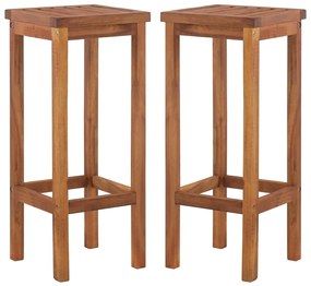 44016 vidaXL Scaune de bar, 2 buc., lemn masiv de acacia