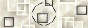 Tablou geometric abstract (cu ceas) (90x30 cm)