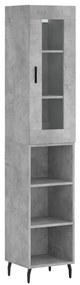 3199381 vidaXL Dulap înalt, gri beton, 34,5x34x180 cm, lemn prelucrat