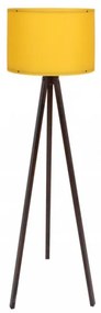 Lampa de Podea cu 3 Picioare din Lemn, Soclu E27, Max. 45 - 60W, Culoare Galben /Nuc