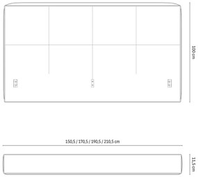 Tăblie de pat crem tapițată 189x100 cm Darren – Micadoni