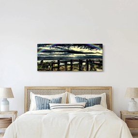 Tablou cu curcubeu deasupa mării (120x50 cm)