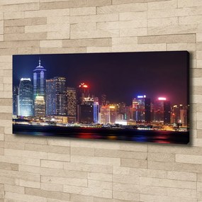 Print pe canvas Hong kong pe timp de noapte