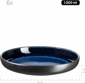 Mäser Set de farfurii adânci și plate, 12 bucățiNIARA – albastru
