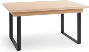 Masă lemn masiv Dining Galen Negru 160/, 220 × 90 × 77 cm