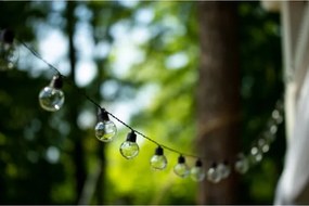 Ghirlandă solară decorativă cu 20 de LED-uri, 8 funcții, 500 mAh, 7,6 m, IP67, alb cald