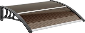 Outsunny Copertină Exterioară Impermeabilă și Anti-UV cu Placă Curbată, 75x120x23 cm, Maro și Negru | Aosom Romania