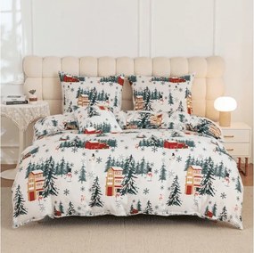 Lenjerie de pat din microfibra SNOWY HOUSES alb Dimensiune lenjerie de pat: 70 x 90 cm | 140 x 200 cm