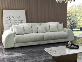 Canapea extensibilă dumonde cu 2 lăzi de depozitare si sezut confortabil din spuma high-density, Verona Ambiance Ivory 310x100 cm