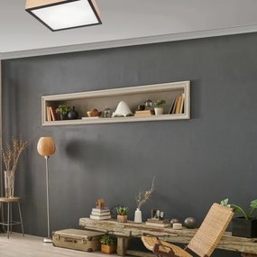 Plafonieră NATURAL SQUARE 4xE27/15W/230V 48x48 cm pin/negru