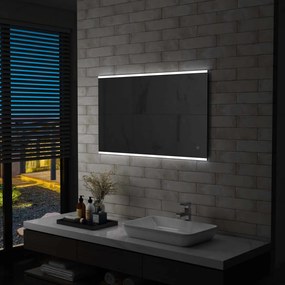 vidaXL Oglindă cu led de perete de baie cu senzor tactil, 100 x 60 cm