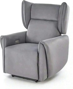 Fotoliu recliner GELATO, gri, stofa clasica, 83x91/161x95/109 cm