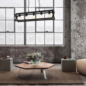 Lustră pe lanț ARNOLD 5xE27/60W/230V neagră