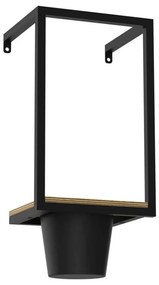 Ghiveci de flori de perete 38x18 cm negru