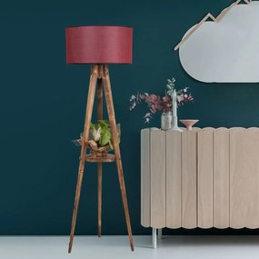 Lampadar cu masuta metal-,nuc-rosu, Homs, 153 cm,40010