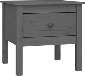 vidaXL Masă laterală, gri, 50x50x49 cm, lemn masiv de pin