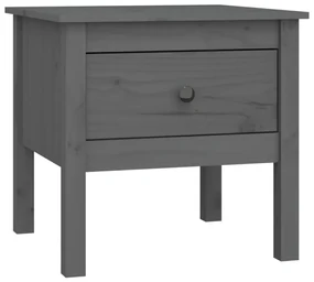 813798 vidaXL Masă laterală, gri, 50x50x49 cm, lemn masiv de pin