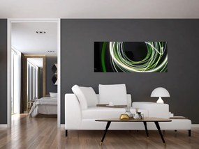 Obraz cu linii verzi (120x50 cm)