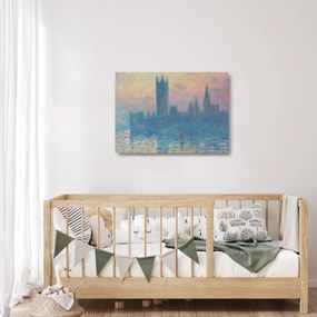 Tablou pe sticlă - Claude Monet, The Houses of Parliament, Sunset, reproducere (70x50 cm)