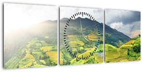 Tablou plantație (cu ceas) (90x30 cm)