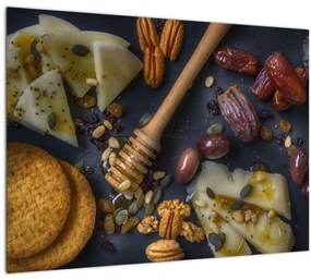 Tablou pe sticlă cu cu fructe uscate (70x50 cm)