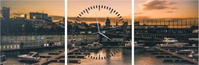 Tablou - orașul port (cu ceas) (90x30 cm)