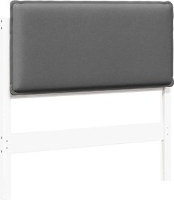 vidaXL Tăblie tapițată Alb și gri deschis 75 cm Lemn de pin masiv