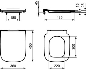 Capac wc soft close duroplast Ideal Standard i.Life A Slim alb lucios