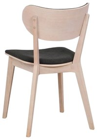 Scaun de dining din lemn de stejar cu șezut gri închis Rowico Cato, maro deschis