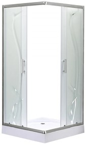 Cabină de duș pătrată Spirit BAMBOO 90x90, cu cădiță de duș acrilică armată