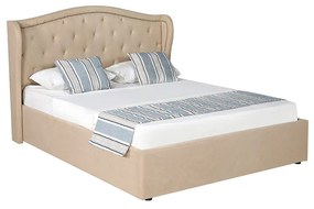 PAT CATIFEA CU SOMIERA RABATABILA SI TABLIE INCLUSA CHARM, 160X200X130 (160X200) CM, SPATIU DEPOZITARE, CULOARE CREM