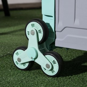 HOMCOM Carucior de cumparaturi Einkaufswagen, Treppensteiger, pliabil, Maner Telescop, pana la 65 kg capacitate de incarcare, Verde | Aosom Romania