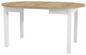 Masă de sufragerie Isiah 02 (Stejar riviera + alb) (pentru 4-8 persoane). 1082832
