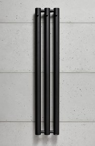 P.M.H. Rosendal Massive calorifer de baie decorativ 150x29.2 cm negru R70/3BL
