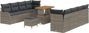 vidaXL Set de canapele pentru grădină cu pernă cu pernă 11 pcs Gri